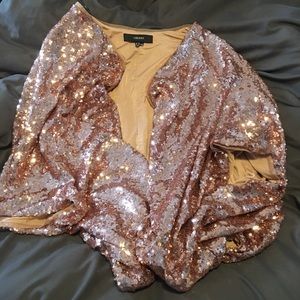 Gold sequin jacket - Medium, Short sleeve